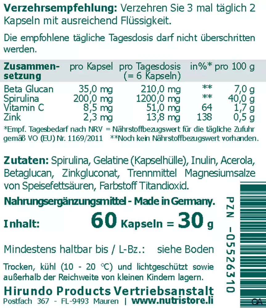 The Nutri Store Beta-Glucan plus Kapseln The Nutri Store Beta-Glucan plus Kapseln