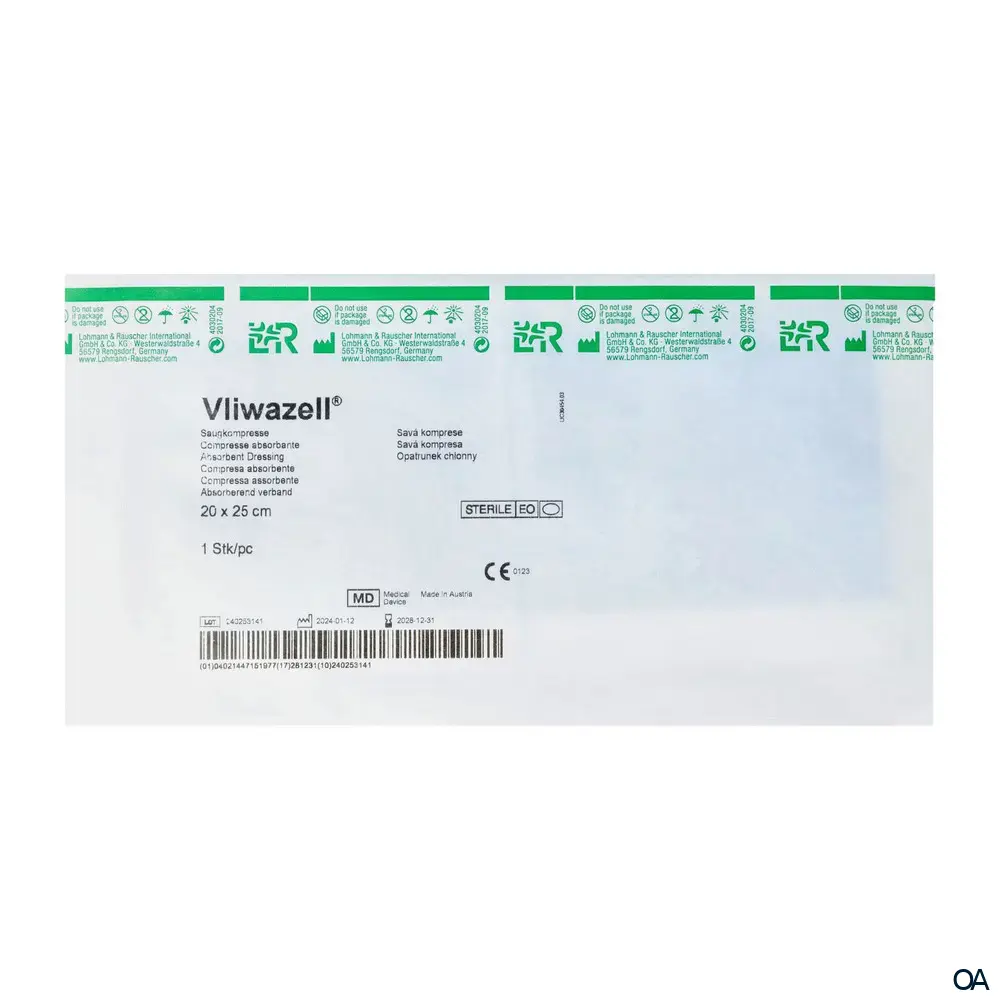 Vliwazell® Saugkompressen steril, 20 x 25 cm